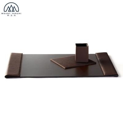 China Custom Premium PU Leather Desk Accessories Set For Office for sale