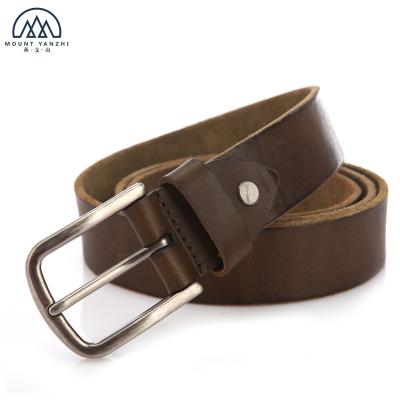 China Factory handmade retro vintage genuine leather soft belt for men for sale