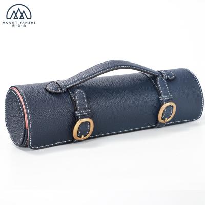 China Single Columnar Custom Wine Bottle Carrier Genuine Leather Case With Handle for sale