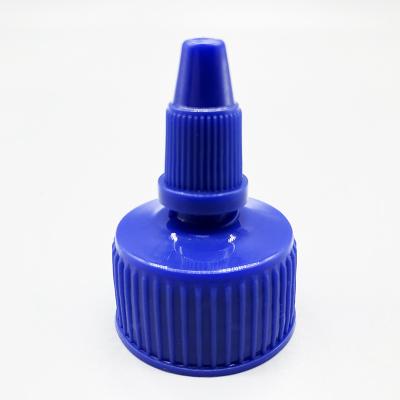 China Non Puddle 20mm 24mm 28mm Bule Environmentally Friendly Plastic Squeeze Sauce Capsule Twist Screw Cap for sale