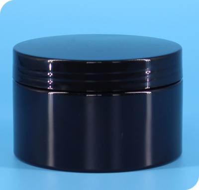 China Black 4oz Skin Care Cream Cosmetic Jar / Plastic Hair Gel Jar for sale