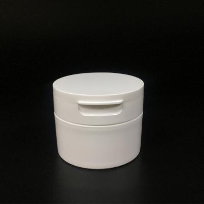 China Round Skin Care Creamy White Cosmetic Packaging 120g PP Plastic Single Wall Jar With Flip Top Cap for sale