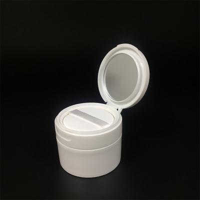 China 4oz 120ml PP Skin Care Cream Plastic White Round Luxury Single Wall Jar For Cosmetic Powder Container With Lid for sale