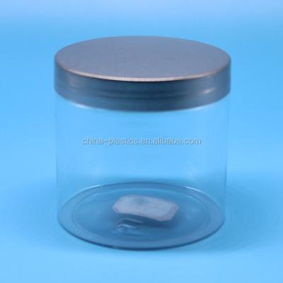 China High quality 16 oz skin care PET cream plastic jar, clear plastic tins for sale