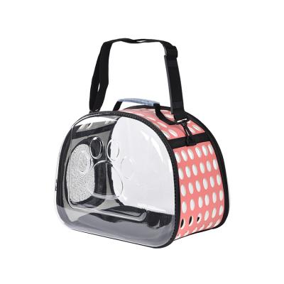 China Breathable Backpack for Outdoor Portable Folding Pet Bag PVC Breathable Pet Travel Carrier for Cats and Dogs for sale