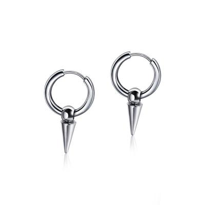 China Hiphop the same style of the star, Japanese and Korean rock personality Korean punk style headed cone earrings fashion stainless steel men for sale