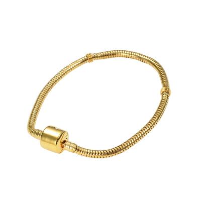 China China Factory Wholesale CLASSIC Bracelets 316L Stainless Steel Gold Snake Chain With P Lock Adjustable Bracelet For Women Men for sale