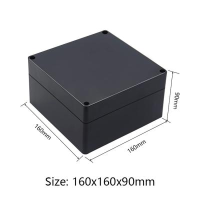 China Custom Waterproof Black PCB Box Enclosure Junction Box Lithium Ion Battery Box Enclosure Plastic Shell 160x160x90mm for sale