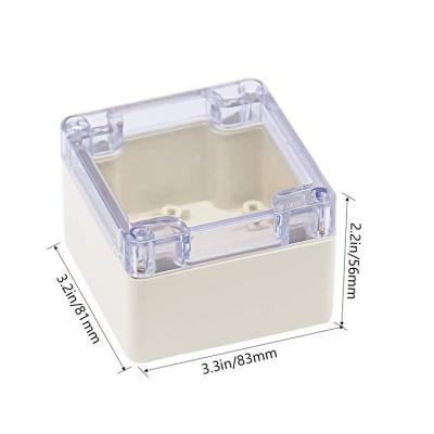 China Custom Clear Plastic PCB Box Cover Enclosure Transparent Electronics Enclosure Junction Box For PCB 83 x 81 x 56mm for sale