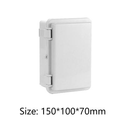 China Install PCB Board Custom Waterproof ABS Hinged Enclosure Junction Box Plastic Control Box For Electronics PCB Inverter Enclosure 150*100*70mm for sale