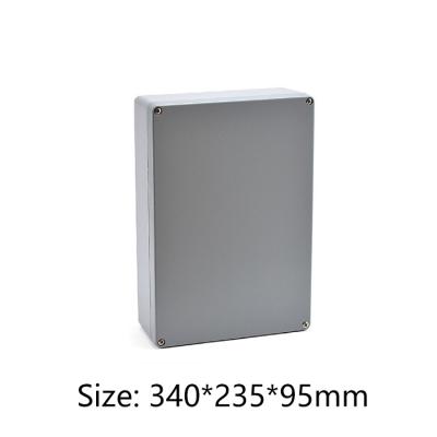 China Install Project Aluminum Box Metal Enclosure PCB Panel Electronics Profile Box Die Casting Aluminum Cabinet 340*235*95mm for sale