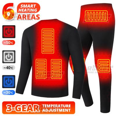 China QUICK DRY Men Women Premium Winter Long Warm Electric Tops Pants Suit Set Clothing Heating Fleece USB Heated Thermal Suit Underwear for sale