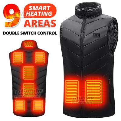 China QUICK DRY Winter 9 Area Smart Heating Cotton Vest USB Infrared Electric Heating Vest Women Outdoor Flexible Thermal Warm Jacket for sale