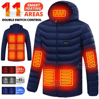 China QUICK DRY Winter 11 Area Heated jacket Smart Heating Cotton Jacket USB Infrared Heating Vest Men Outdoor Flexible Thermal Warm Vest for sale