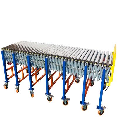 China Customized High Quality Heat Resistant Electric Motor Driven Expanding Flexible Roller Conveyor for sale