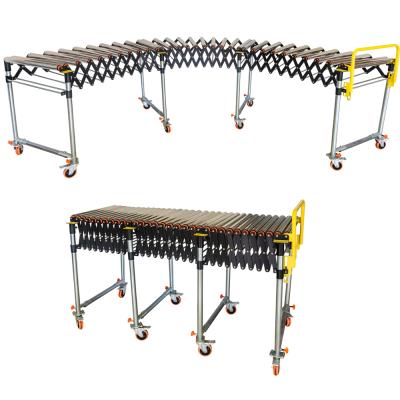 China Heavy Duty Adjustable Conveyor Steel Roller 800mm Roller Gravity Oil Telescopic Conveyor for sale