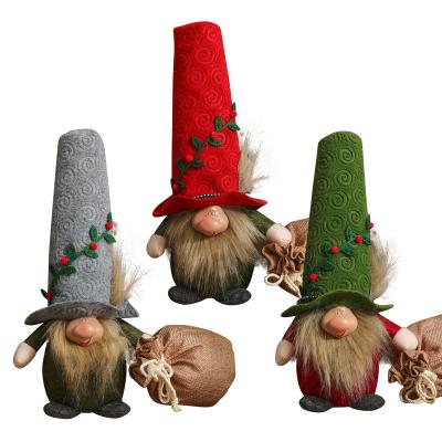 China Rudolph Hat Plush 2022 New Christmas Old Man Doll Props Dwarf Canvas Decoration Doll Decoration for sale