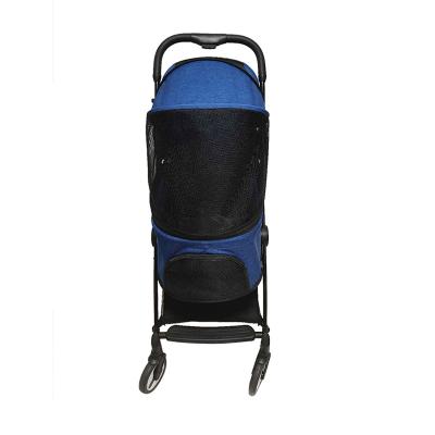 China Dog Trolley Folding Outdoor Camping Dog Stroller Travel Bag Pet Animal Cat Cart Carrier Twin Dog Stroller for sale