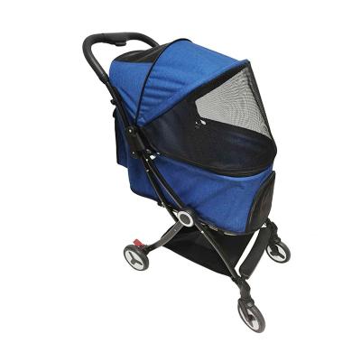 China Detachable Folding Outdoor Camping Dog Stroller Travel Bag Pet Animal Cat Cart Carrier Twin Dog Stroller for sale