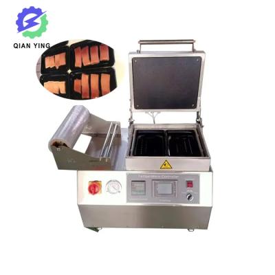 China Automatic Food Fruit Meat Meal Flour Pizza Table Top Roll Film Coffee Cup Automatic Tray Skin Vacuum Packing Machine for sale