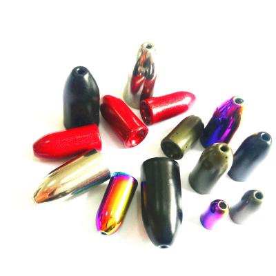 China Outdoor Activities Fishing Tungsten Reversing Weight Tungsten Reversing Black Bullet Shape Fishing Sinkers Tungsten Lure for sale