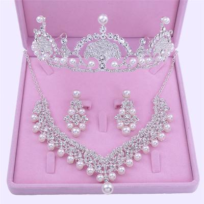 China New Alloy Girls Bead Tiara Crystal Flower Set Crown Tiaras Wedding Hair For Women Accessories for sale