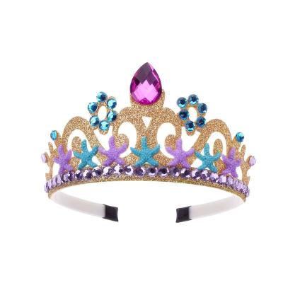 China Princess Crystal Cloth Tiaras and Crowns Headband for Kid Girls Prom Party Hair Accessiories Crown Princess Jewelry for sale