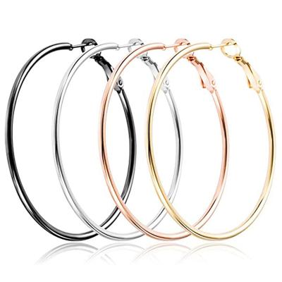 China TRENDY 18k 316L Gold Plated Exaggerated Big Hoop Earrings Stainless Steel Hoop Earrings Woman for sale