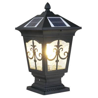 China Garden Outdoor Fence Main Post Lights Led Solar Light Hotel Gate Post Pillar Aluminum Solar Garden Light Home Garden Light for sale