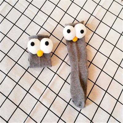 China Creative Antibacterial Cartoon Wool Warm Coral Warm Heap Girls Boys Eye Knee Winter Children Funny Art Socks Hosiery Pure Cotton for sale