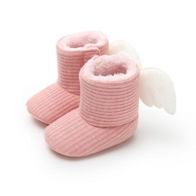 China WONBO Anti-Smell Anti-odor Girls Princess Angel Wings Boots Kids Winter Female Children Baby Snow Boots Kids Plush Cotton Shoes for sale