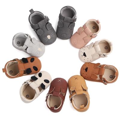 China Anti-odor 2019 spring baby shoes with cartoon animal matte leather non-slip infant baby sports shoes for sale