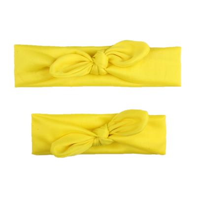 China Cloth Boutique Mom and Baby Hairbow Girls Cotton Headband Baby Kids Elastic Headband for sale