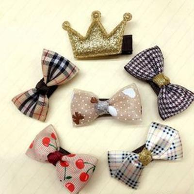 China Ribbon Bow Flower Hairpins 1Set=6pcs Crown Star Bow Hair Accessories Set Babies Headwear Hair Clip Cute Sweet Children Headdress for sale