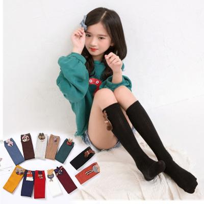 China Antibacterial Cartoon Cute Children's Socks Accessories Cotton Booties Knee High Long Animal Fox Socks Bow High Knee Socks for sale