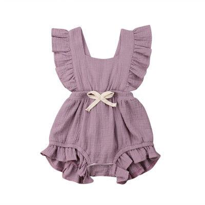 China Newborn Baby Toddler Ruffles Romper Float Sleeve Sunsuit Newborn Float Sleeve Girl Romper for sale