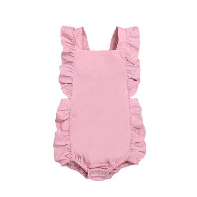 China 2019 Summer Baby Fly Backless Romper Sleeved Baby Cotton Overalls Girls Jumpsuits Backless Rompers for sale