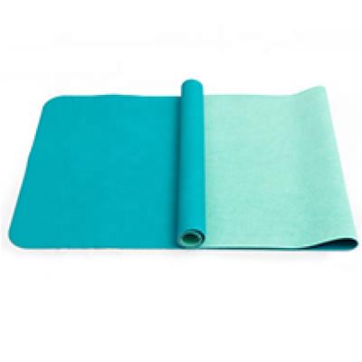 China Non-slip Safety and Comfort Design 2 Layers Microfiber Yoga Tape Mat Home Sports Non Slip Lightweight Yoga Mat for sale