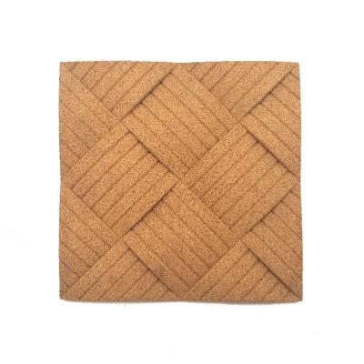 China Modern 3D Cork Wall Tiles for Interior Wall Decor 200x200mm Set of 5 for sale