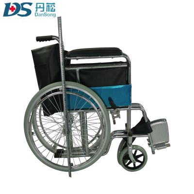 China Homecare Rehabilitation Therapy Supplies 809 Folding Chromed Manual Wheelchair For Medical Care for sale