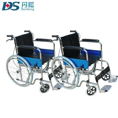 China 2020 Hot Sale Popular Clad Steel Folding Commode Wheelchair With 200kg Bedpan for sale