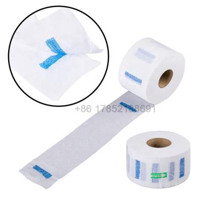 China Hair Salon Equipment Professional 5 Stations White Black Rolls Pack Neck Strips Paper Roll For Barber Hair Cutting Makers for sale