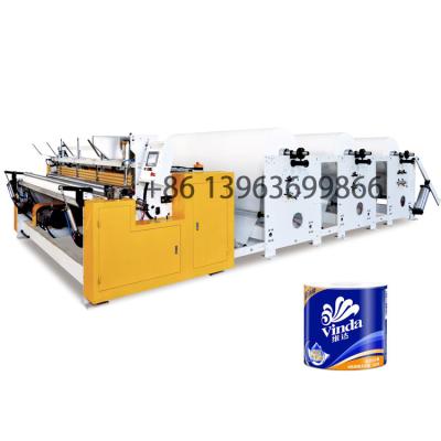 China Hotels Automatic Edge Balance Big Roll Coreless Toilet Paper Rewinding Cutter Slitting Slitter Winder Rewinder Machine Equipment For Paper for sale