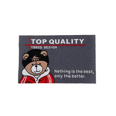 China Washable Customized Shape Woven Labels Logo Clothing Patches For Jackets Custom Made for sale