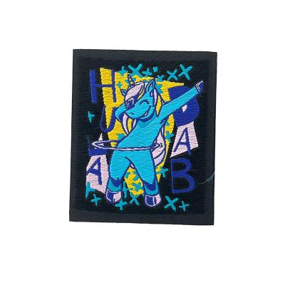 China Machine Washable Making Woven Designer Logo Patch Customized Shape Anime Garment Patches for sale