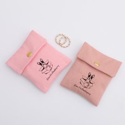 China Wholesale Attractive Button Jewelry Pouch Canvas Jewelry Storage Bag Pouch for sale