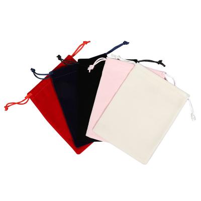 China Eco-friendly Luxury Super Soft Pink Velvet Pouch For Jewelry Customized Drawstring Velvet Dust Cosmetic Gift Packaging Bag for sale