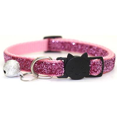 China Fashion Bling Glitter Pet Grooming Dog Puppy Cat Collars With Bell Pendant Safety Buckle Collar Adjustable Strap Stylish Stocked for sale