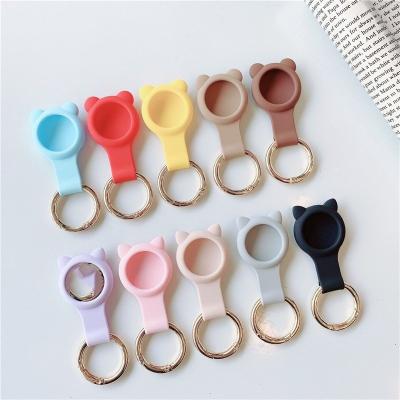 China Anti-fall For Airtag Accessories Cartoon Cover Device Cute Cat Ears Silicone Anti Lost Wireless Tracker Case For Airtags With Keychain for sale