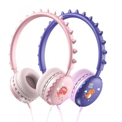 China Perfect Sound Cute Cartoon Dinosaur Wired Earphones For Kids Children Headphones With Microphone Stereo Music Headset Earbuds Christmas Gift for sale